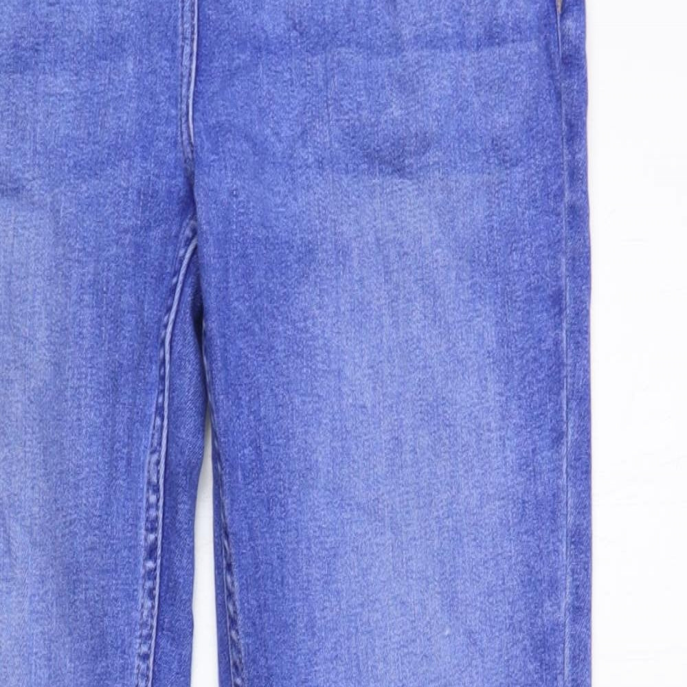 NEXT Womens Blue  Cotton Bootcut Jeans Size 16 L31 in Regular Button