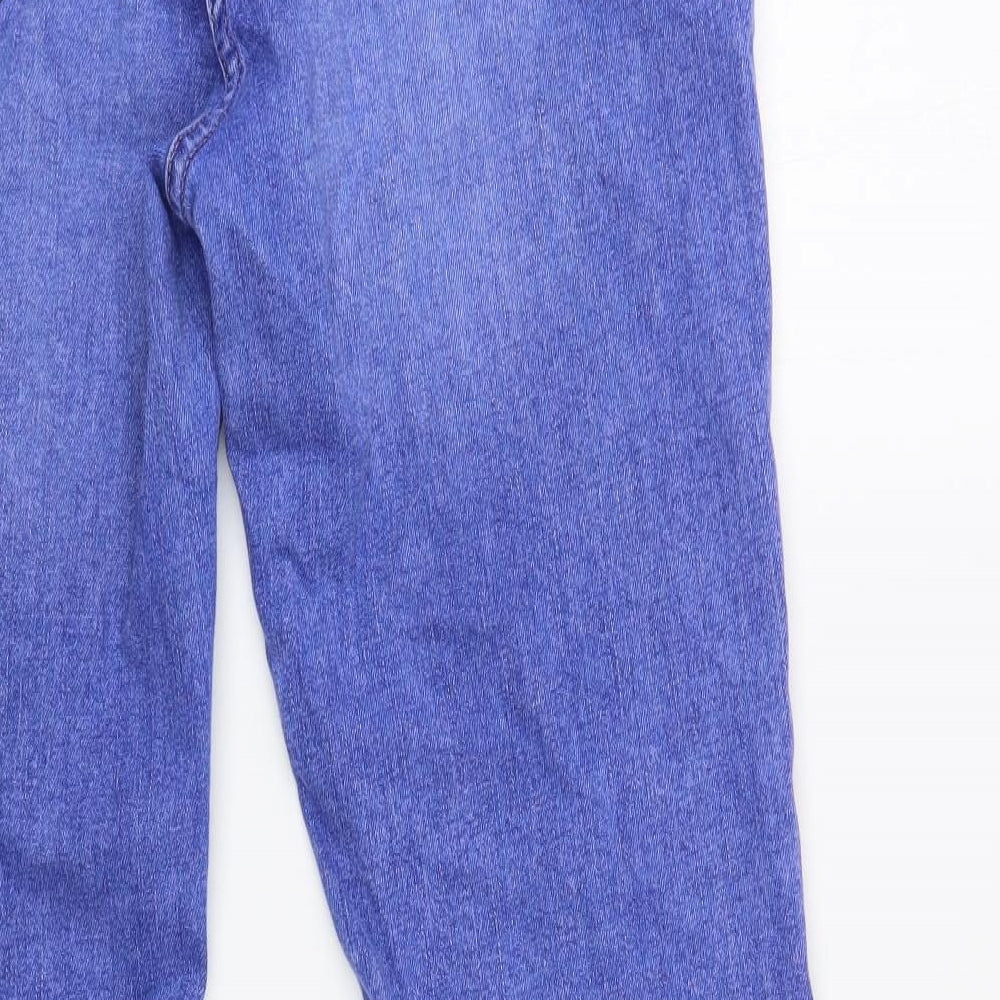 NEXT Womens Blue  Cotton Bootcut Jeans Size 16 L31 in Regular Button