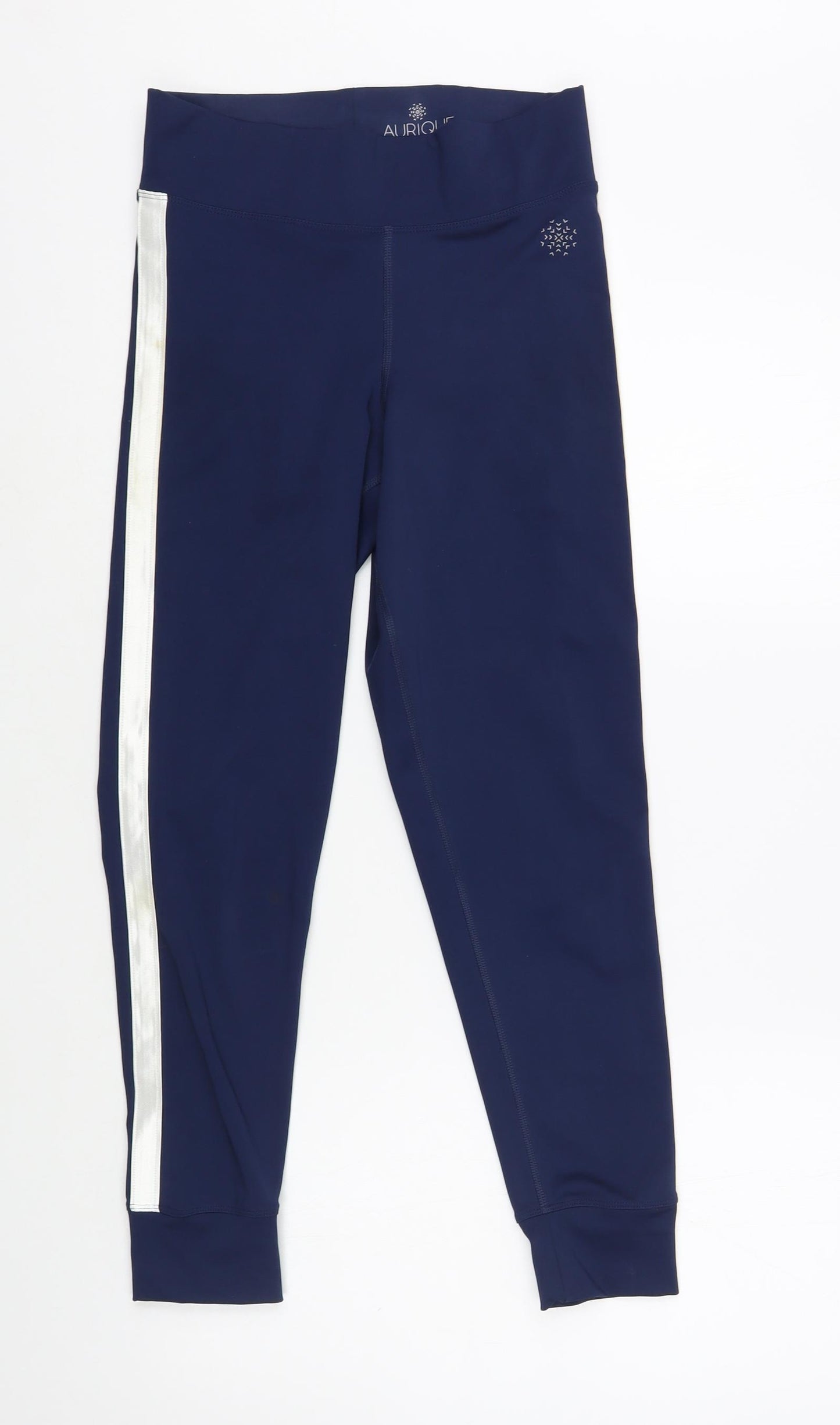 Aurique Womens Blue  Polyester Compression Leggings Size S L26 in Regular