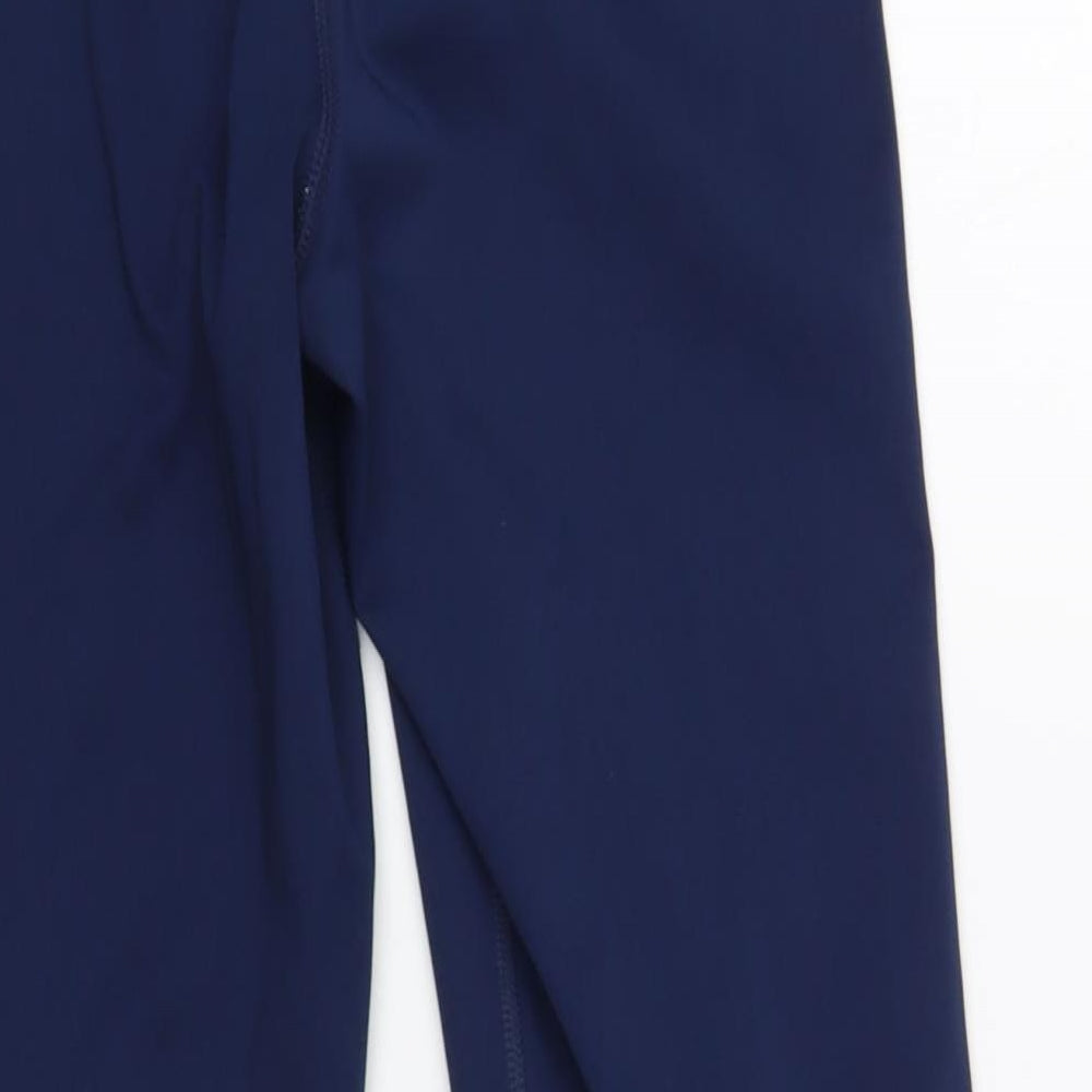 Aurique Womens Blue  Polyester Compression Leggings Size S L26 in Regular