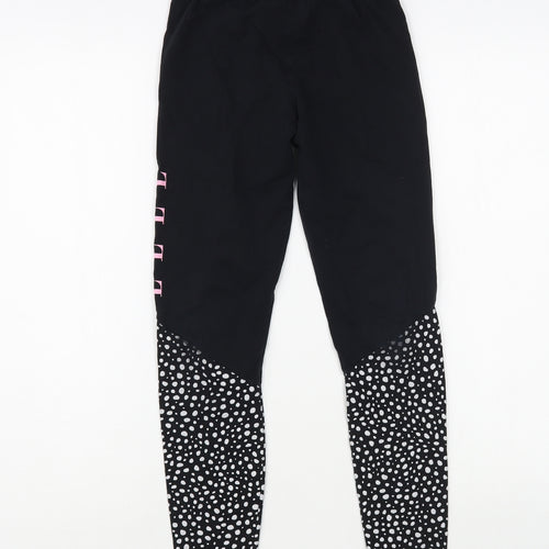 ELLE Girls Black Animal Print Cotton Jogger Trousers Size 10-11 Years  Regular  - Leggings