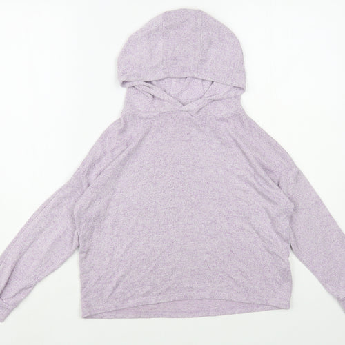 Marks and Spencer Girls Purple  Viscose Pullover Hoodie Size 8-9 Years  Pullover
