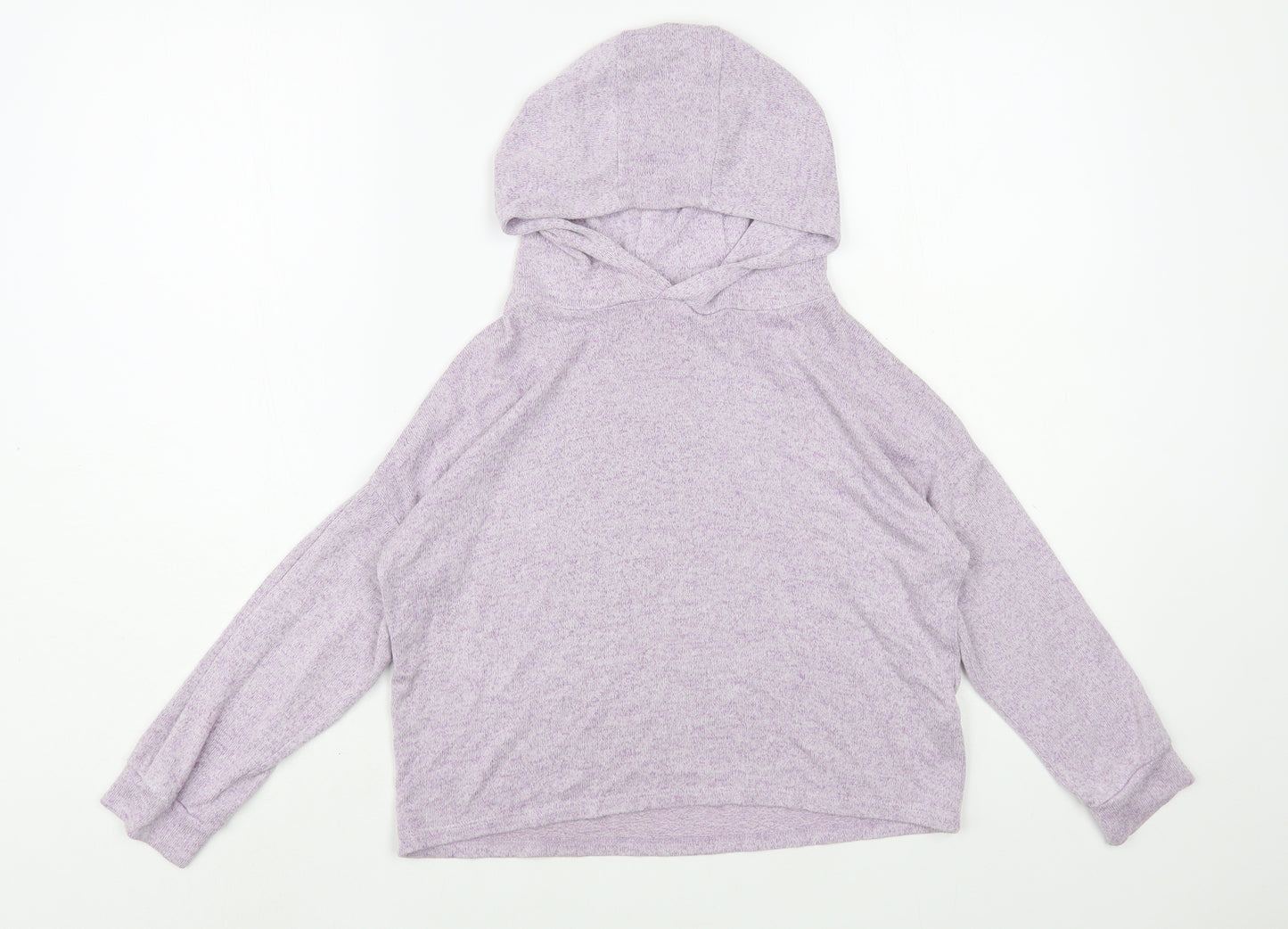 Marks and Spencer Girls Purple  Viscose Pullover Hoodie Size 8-9 Years  Pullover