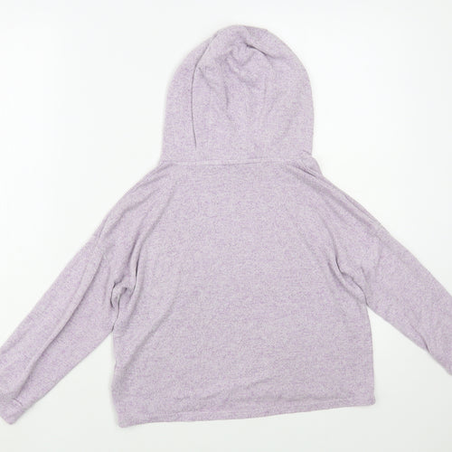 Marks and Spencer Girls Purple  Viscose Pullover Hoodie Size 8-9 Years  Pullover