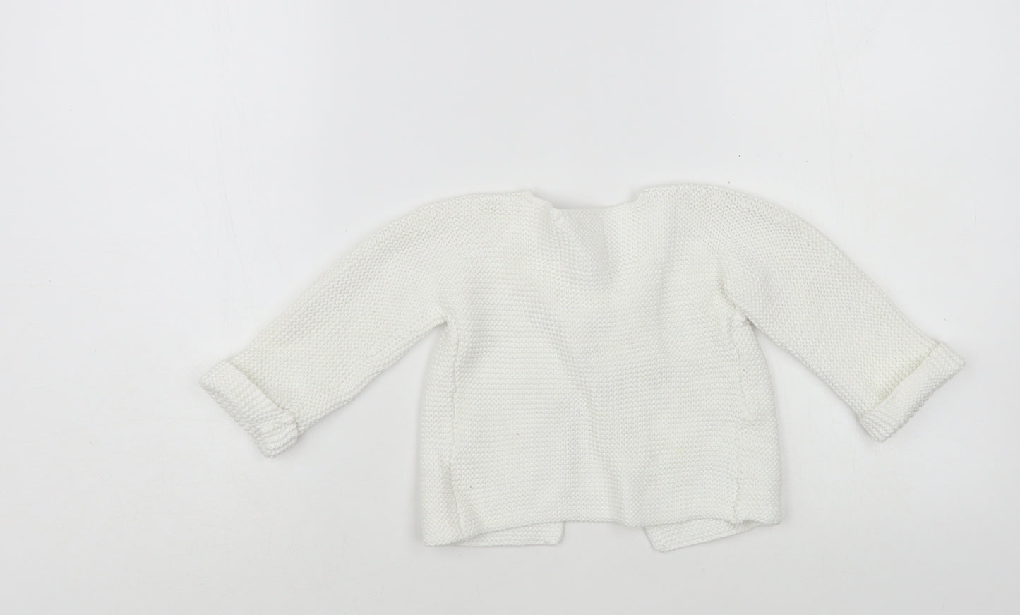 F&F Baby White  Cotton Cardigan Jumper Size 9-12 Months  Button