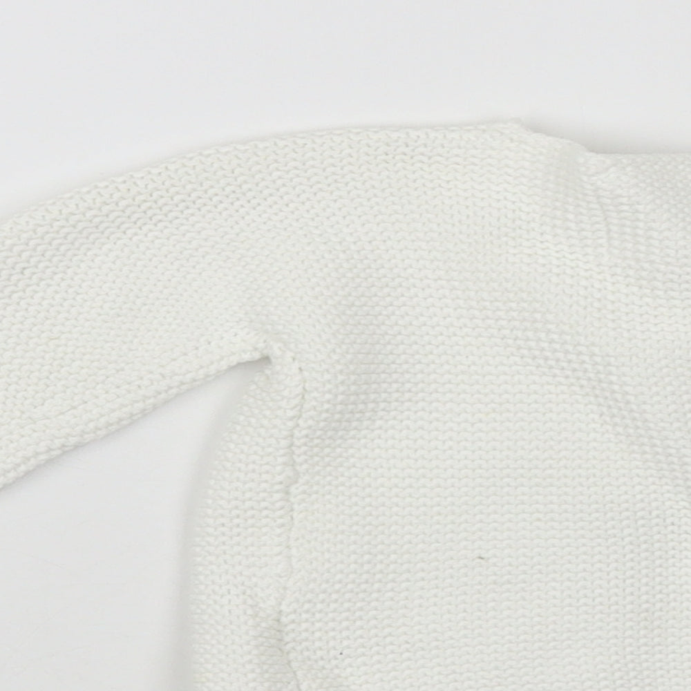 F&F Baby White  Cotton Cardigan Jumper Size 9-12 Months  Button