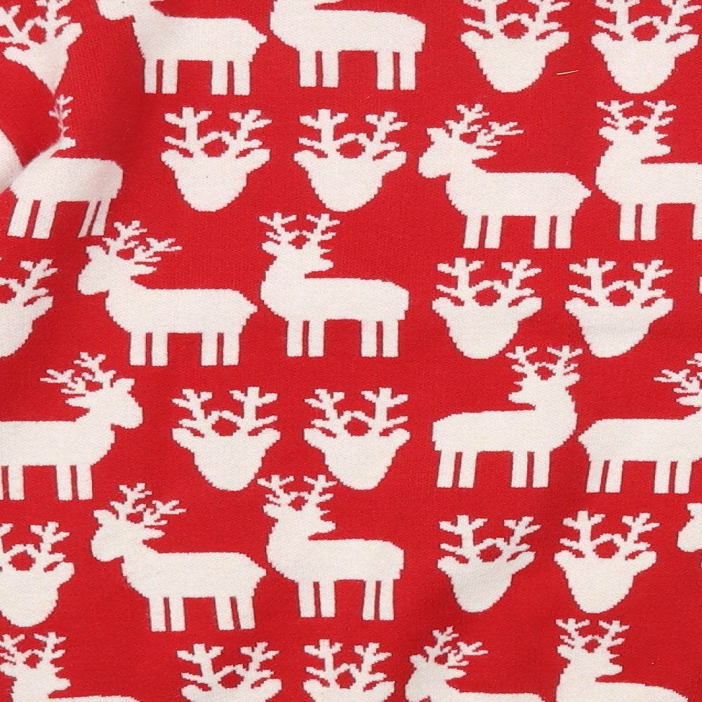 NEXT Womens Red Crew Neck Geometric Polyester Pullover Jumper Size S   - Christmas Jumper