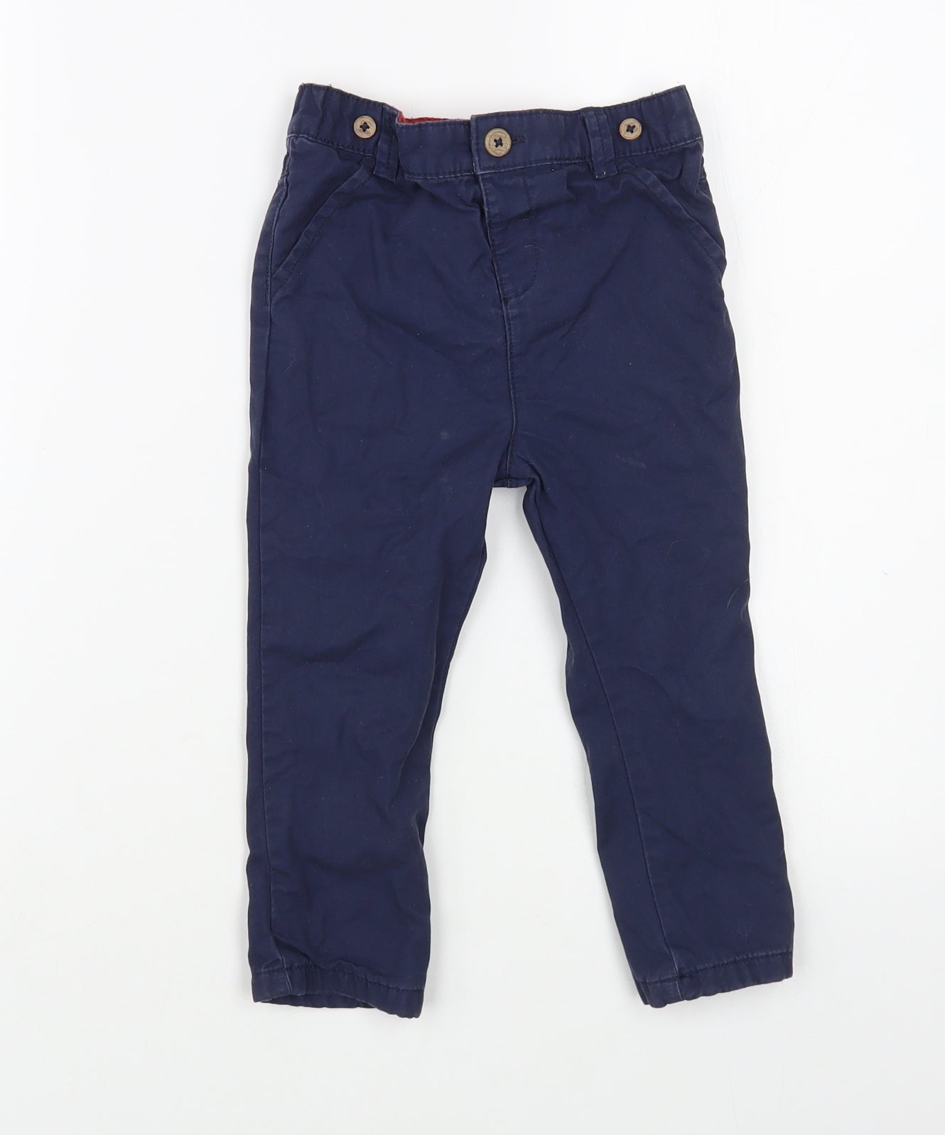 F&F Baby Blue  Cotton Jogger Trousers Size 18-24 Months  Button