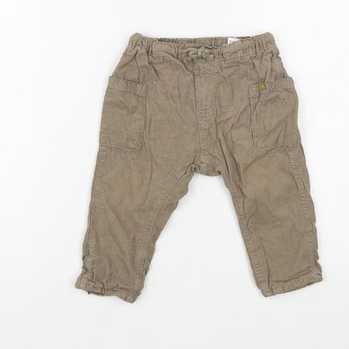 H&M Baby Beige  Cotton Cargo Trousers Size 9-12 Months