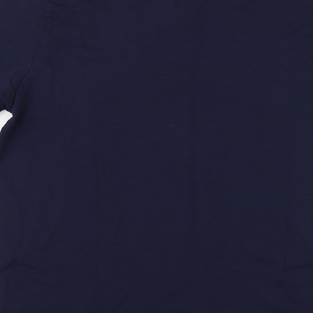 Marks and Spencer Womens Blue  Cotton Basic T-Shirt Size 12 Crew Neck - Positivity