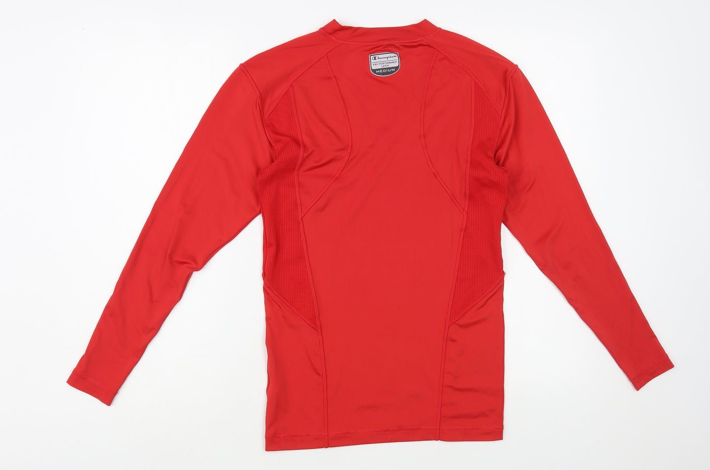 Champion Womens Red  Polyester Pullover T-Shirt Size M Mock Neck Pullover