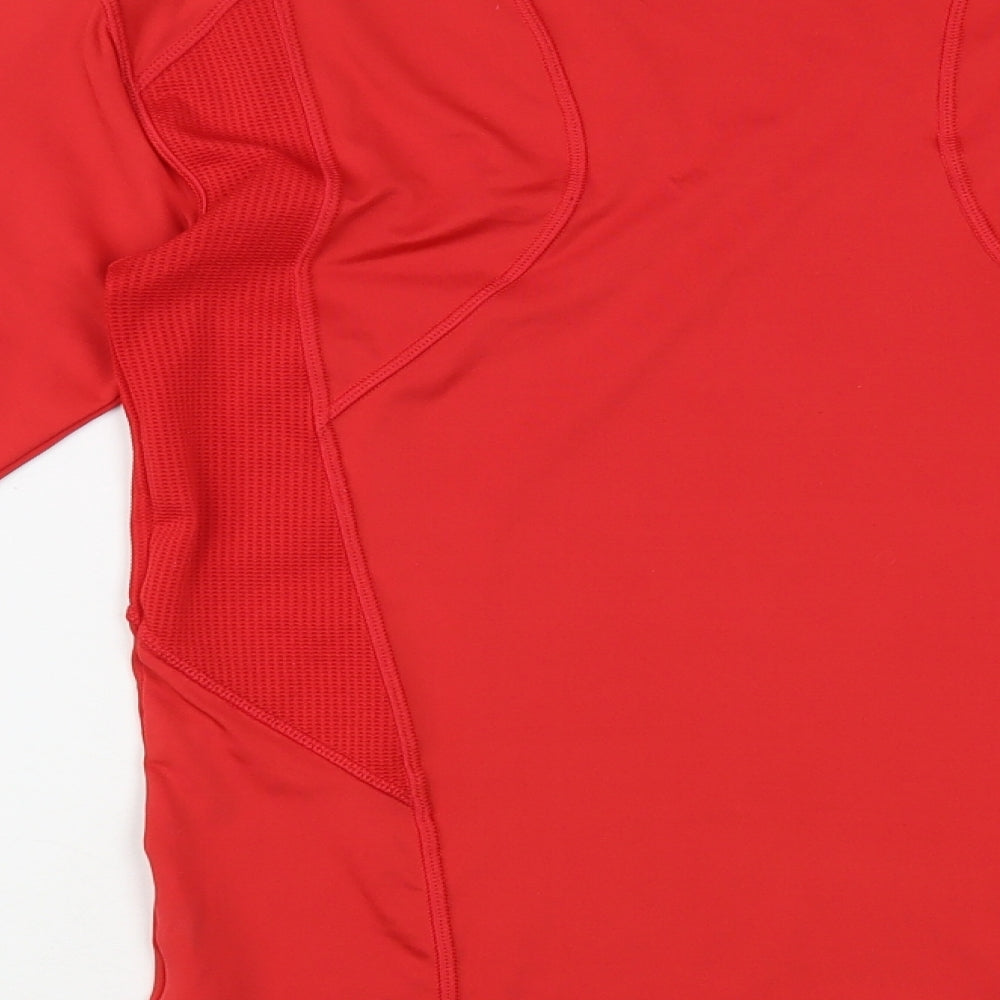 Champion Womens Red  Polyester Pullover T-Shirt Size M Mock Neck Pullover