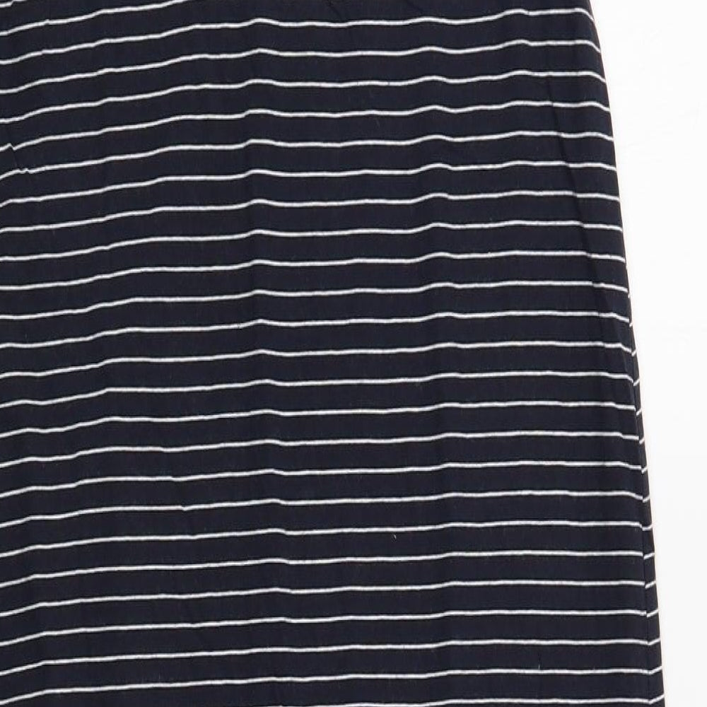 VERO MODA Womens Blue Striped Cotton Maxi  Size M  Scoop Neck Drawstring