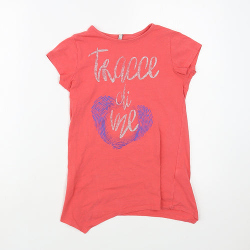 Trybeyond Girls Pink  Cotton Pullover T-Shirt Size 9-10 Years Crew Neck Pullover