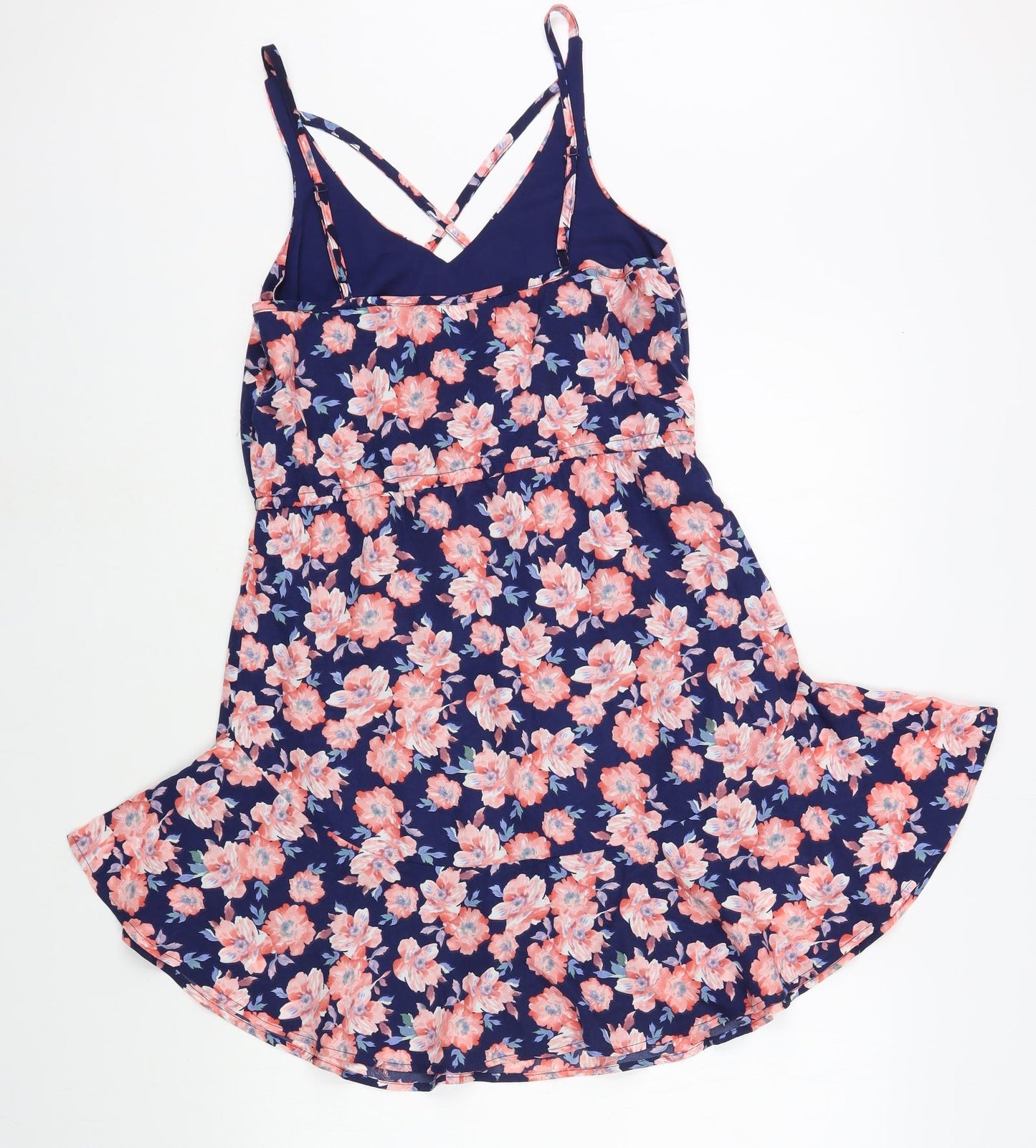 Valley Girl Womens Blue Floral Polyester Fit & Flare  Size 8  V-Neck Pullover