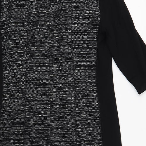 Gerry Weber Womens Black  Viscose Shift  Size 12  Boat Neck Zip