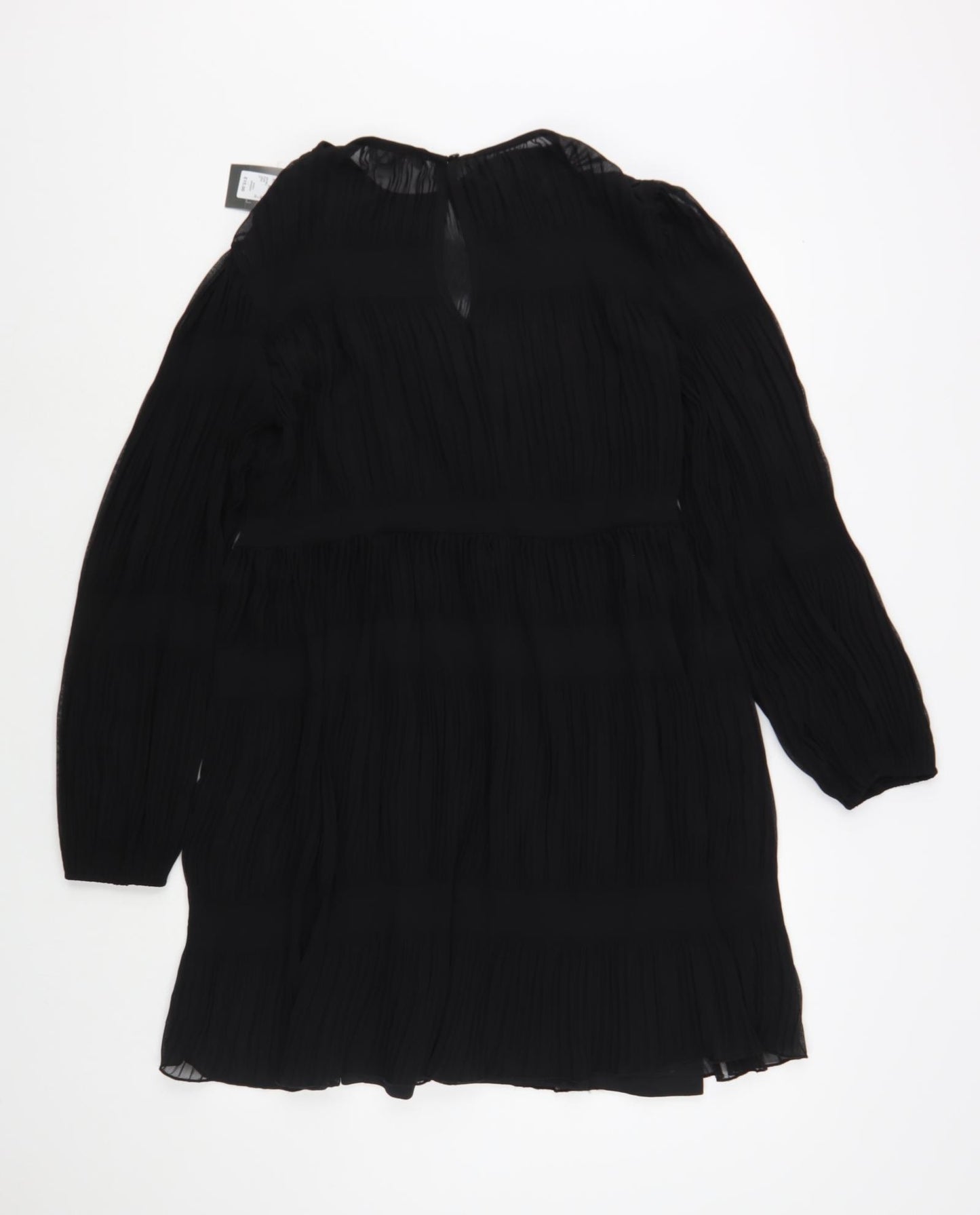 Primark Womens Black  Polyester Fit & Flare  Size 6  Crew Neck Button
