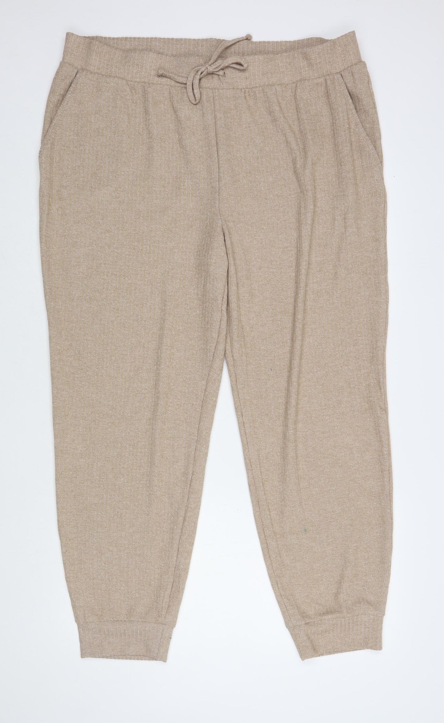 Dunnes Stores Womens Beige  Polyester  Lounge Pants Size 20  Drawstring