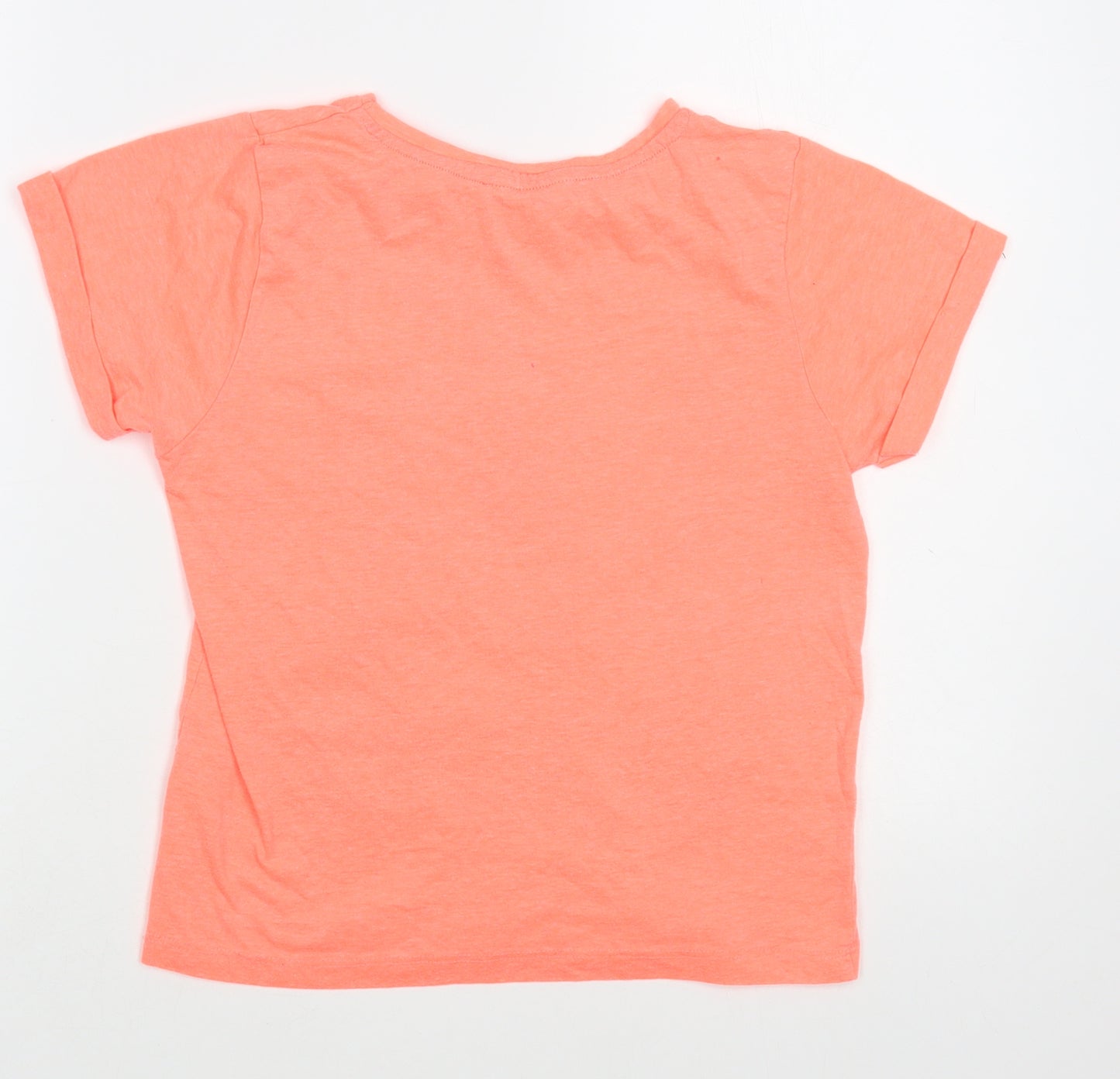 Pep & Co Girls Pink  Polyester Pullover T-Shirt Size 9-10 Years Crew Neck Pullover - Chill Out