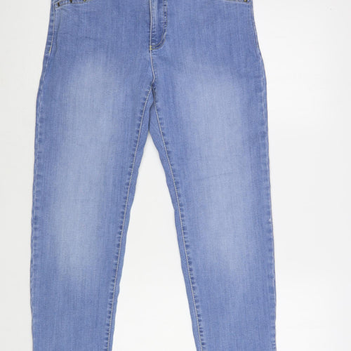 No 2moro Womens Blue  Cotton Cropped Jeans Size 30 in L26 in Regular Button