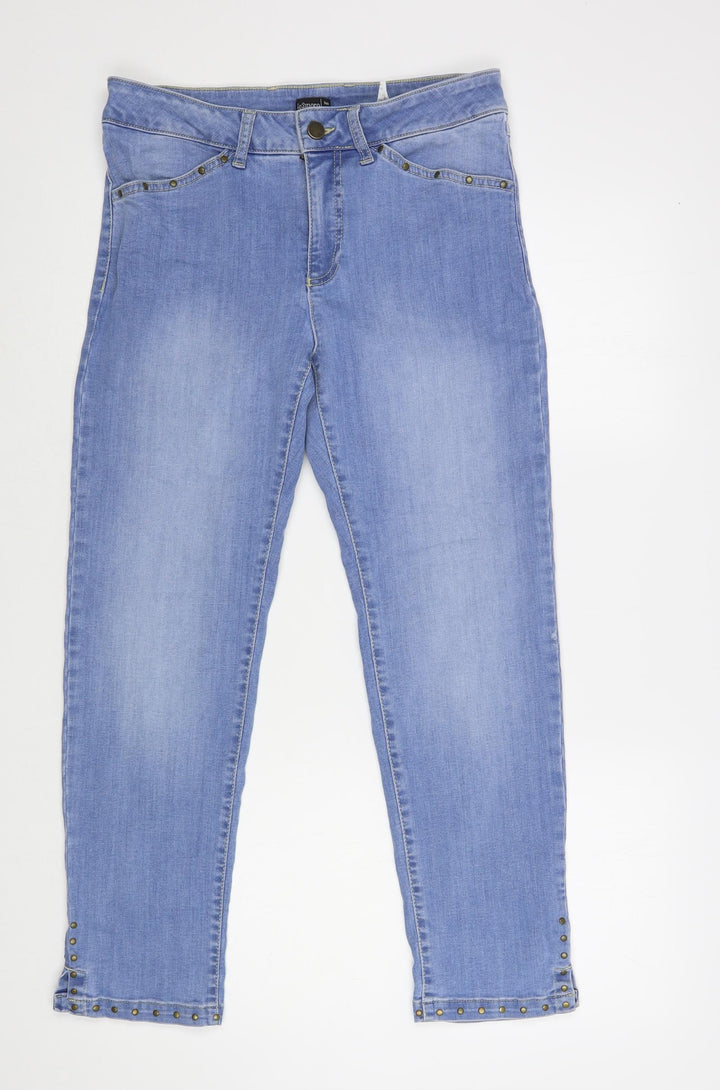 No 2moro Womens Blue Cotton Cropped Jeans Size 30 in L26 in Regular Button