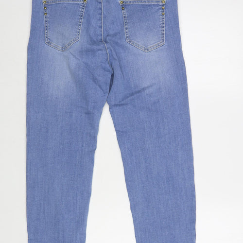 No 2moro Womens Blue  Cotton Cropped Jeans Size 30 in L26 in Regular Button