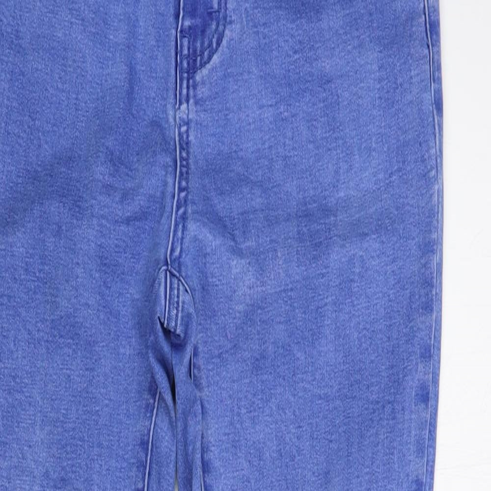 Lipsy Womens Blue  Cotton Skinny Jeans Size 10 L30 in Regular Button