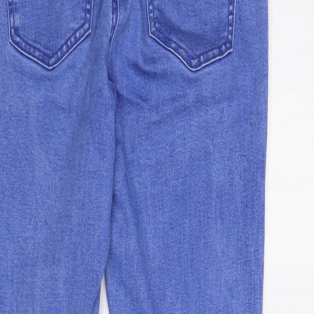 Lipsy Womens Blue  Cotton Skinny Jeans Size 10 L30 in Regular Button