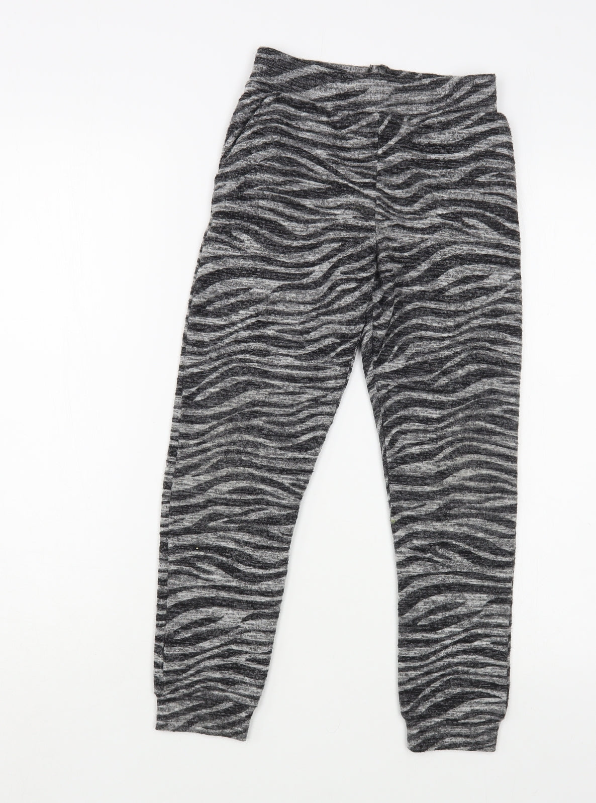F&F Girls Grey Animal Print Viscose Jogger Trousers Size 9-10 Years  Regular  - Leggings