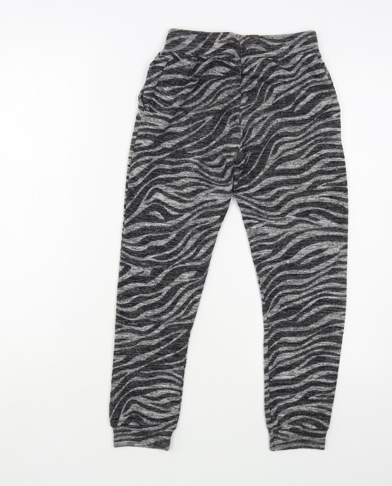 F&F Girls Grey Animal Print Viscose Jogger Trousers Size 9-10 Years  Regular  - Leggings