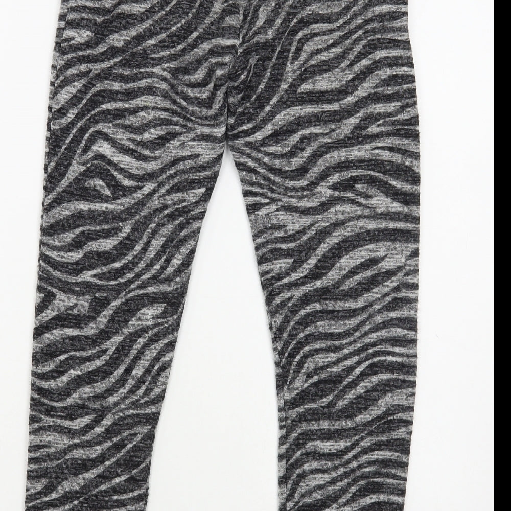 F&F Girls Grey Animal Print Viscose Jogger Trousers Size 9-10 Years  Regular  - Leggings