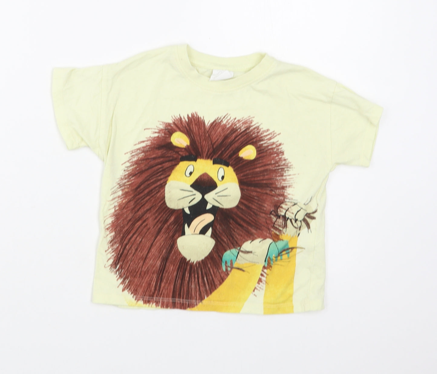 Zara Baby Yellow  Cotton Pullover T-Shirt Size 18-24 Months Crew Neck Pullover - Lion