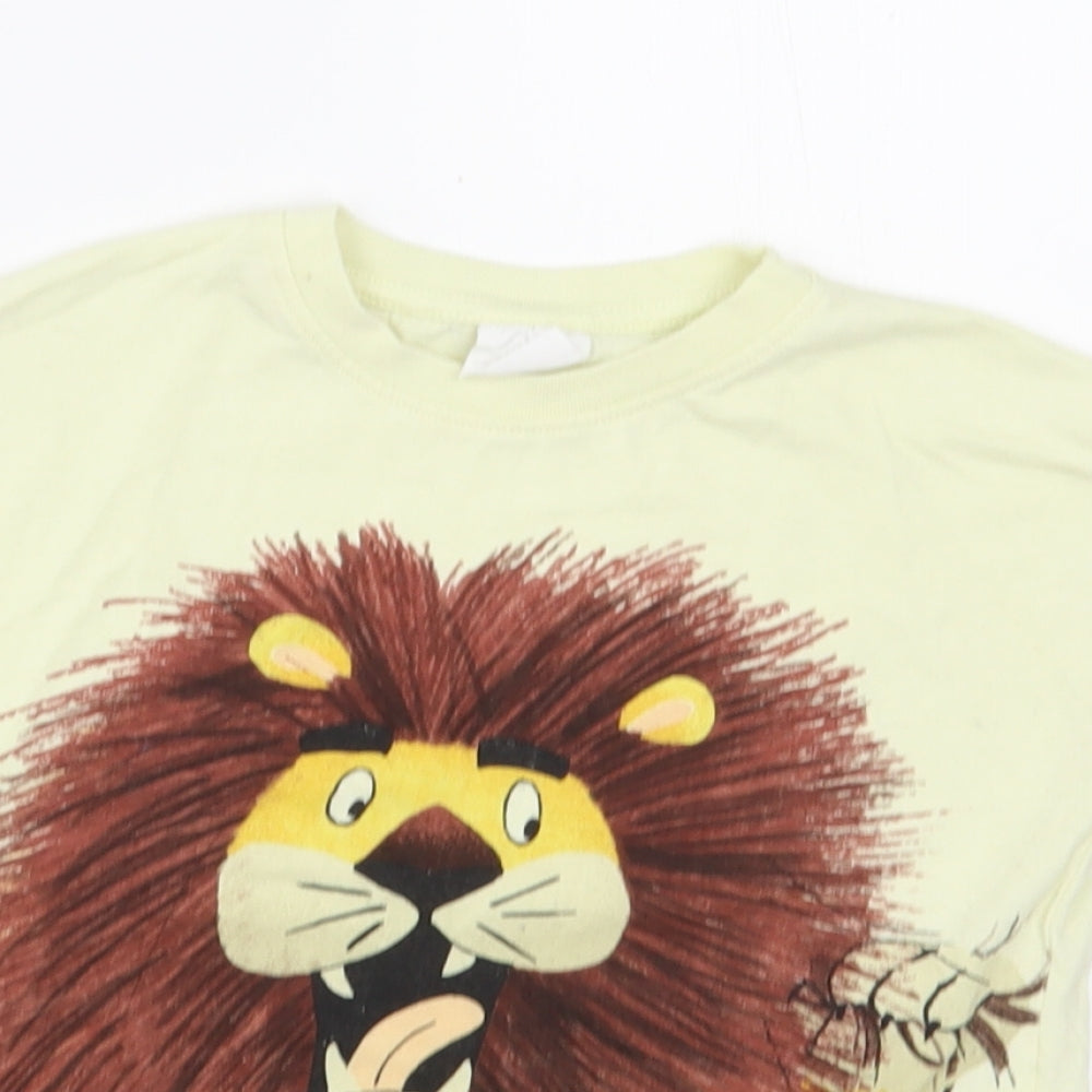 Zara Baby Yellow  Cotton Pullover T-Shirt Size 18-24 Months Crew Neck Pullover - Lion