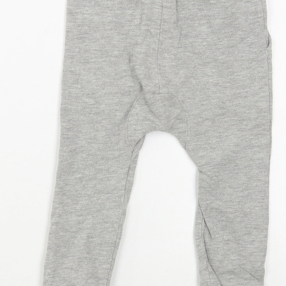 NEXT Baby Grey  Cotton Jogger Trousers Size 18-24 Months  Drawstring - Rockets