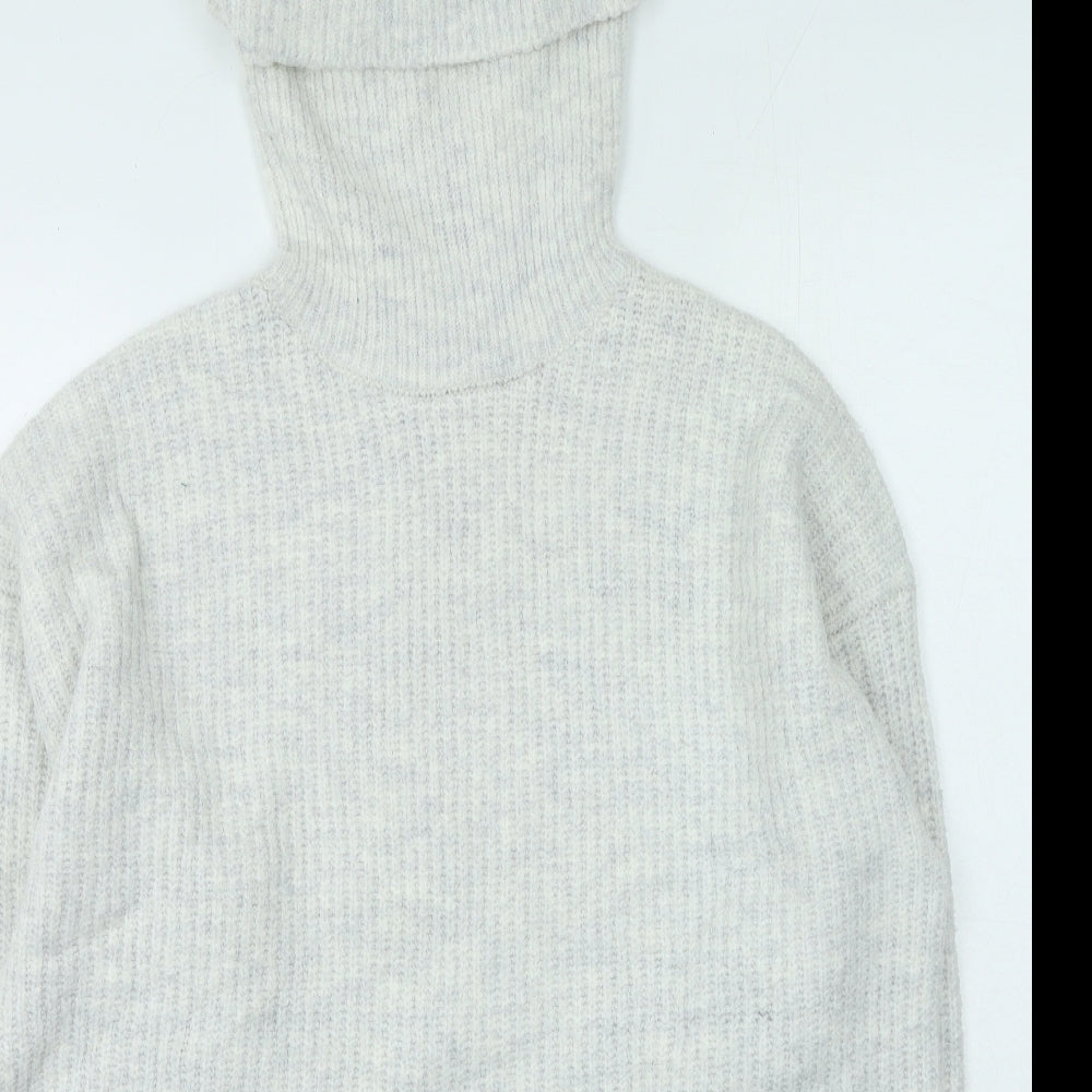 New Look Womens Beige Roll Neck  Acrylic Pullover Jumper Size M