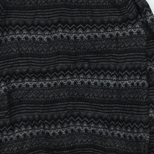 TU Mens Grey Round Neck Geometric Acrylic Pullover Jumper Size L