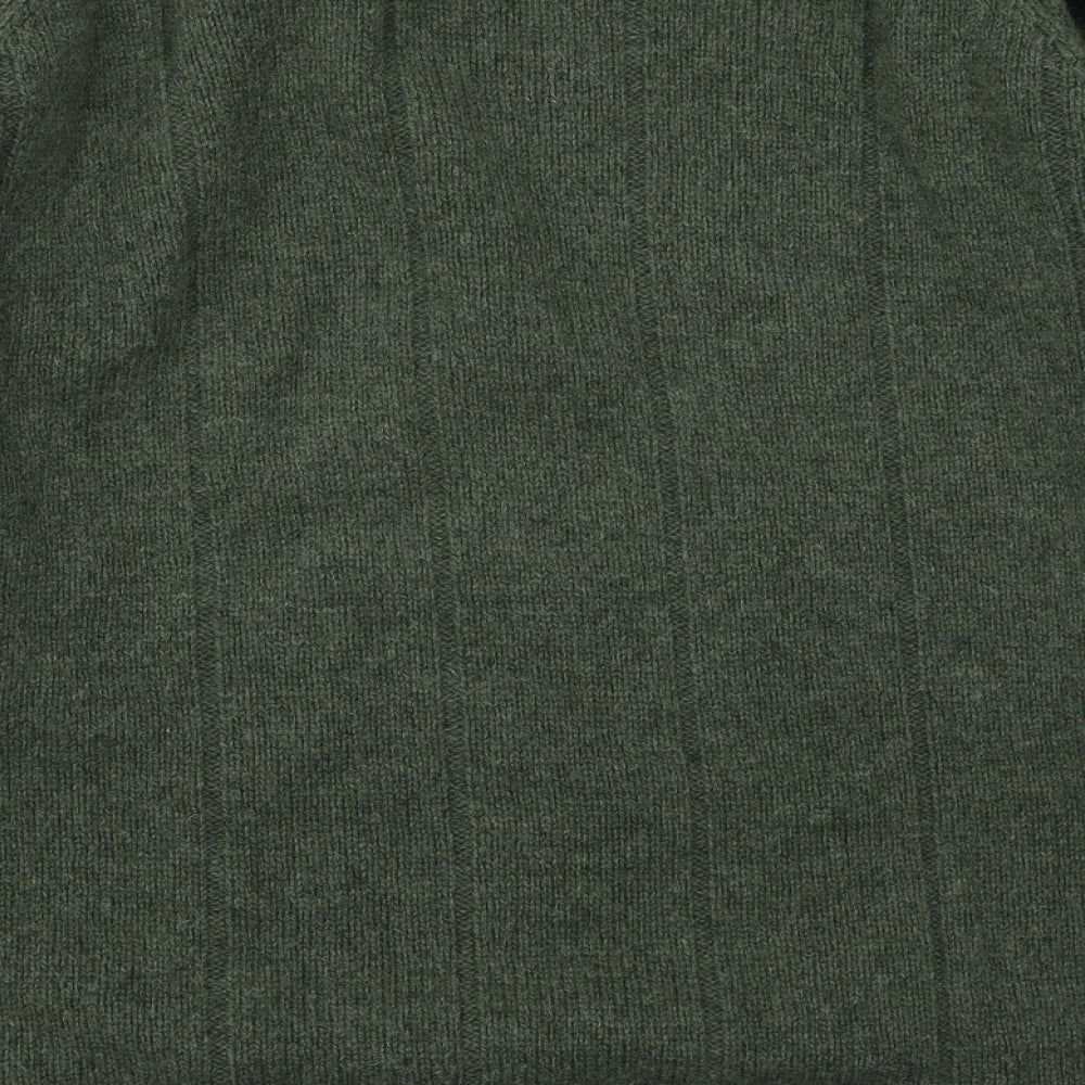 P.G.FIELD Mens Green Round Neck  Wool Pullover Jumper Size L