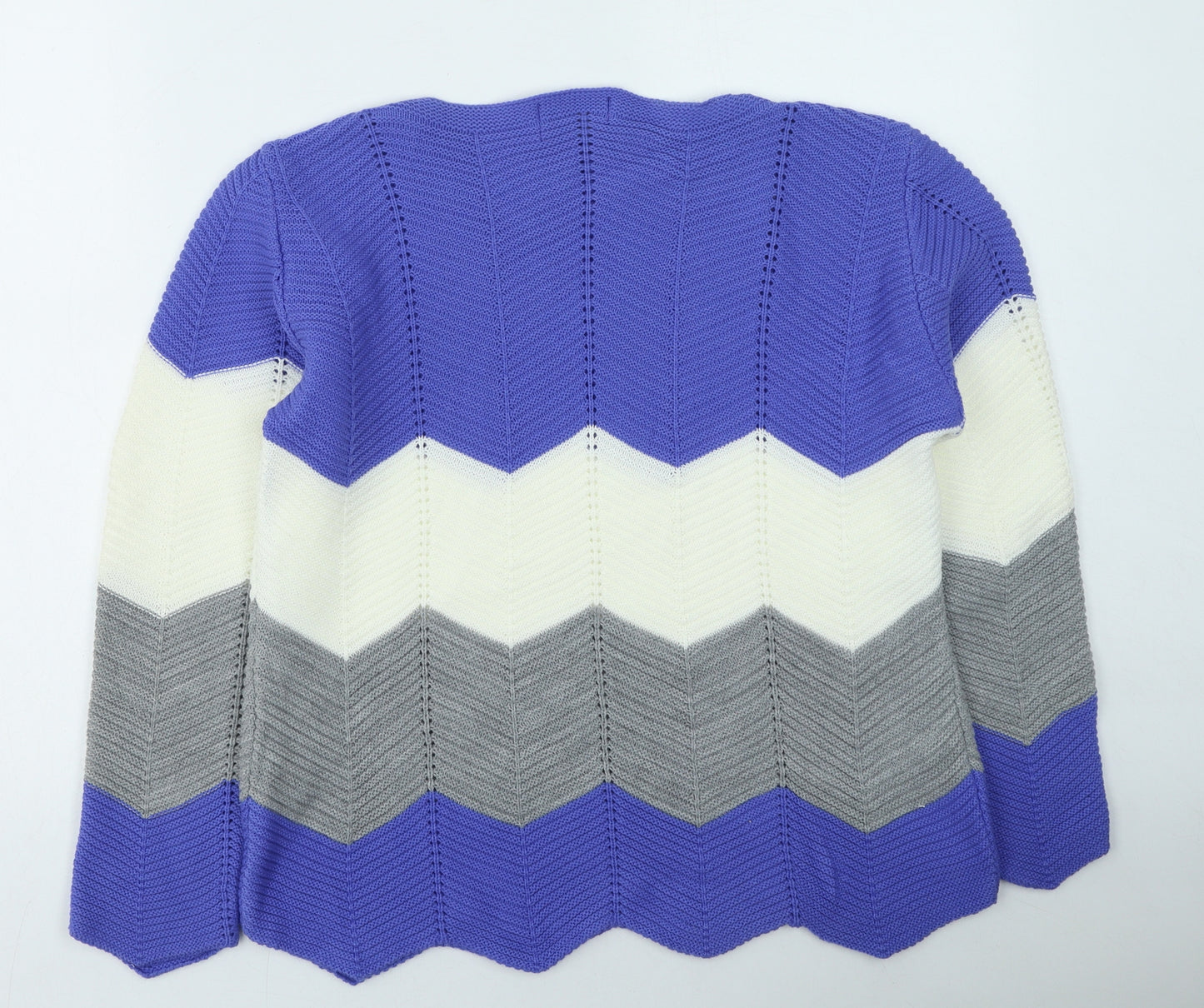 CHIC Womens Multicoloured Round Neck Striped Acrylic Pullover Jumper Size S