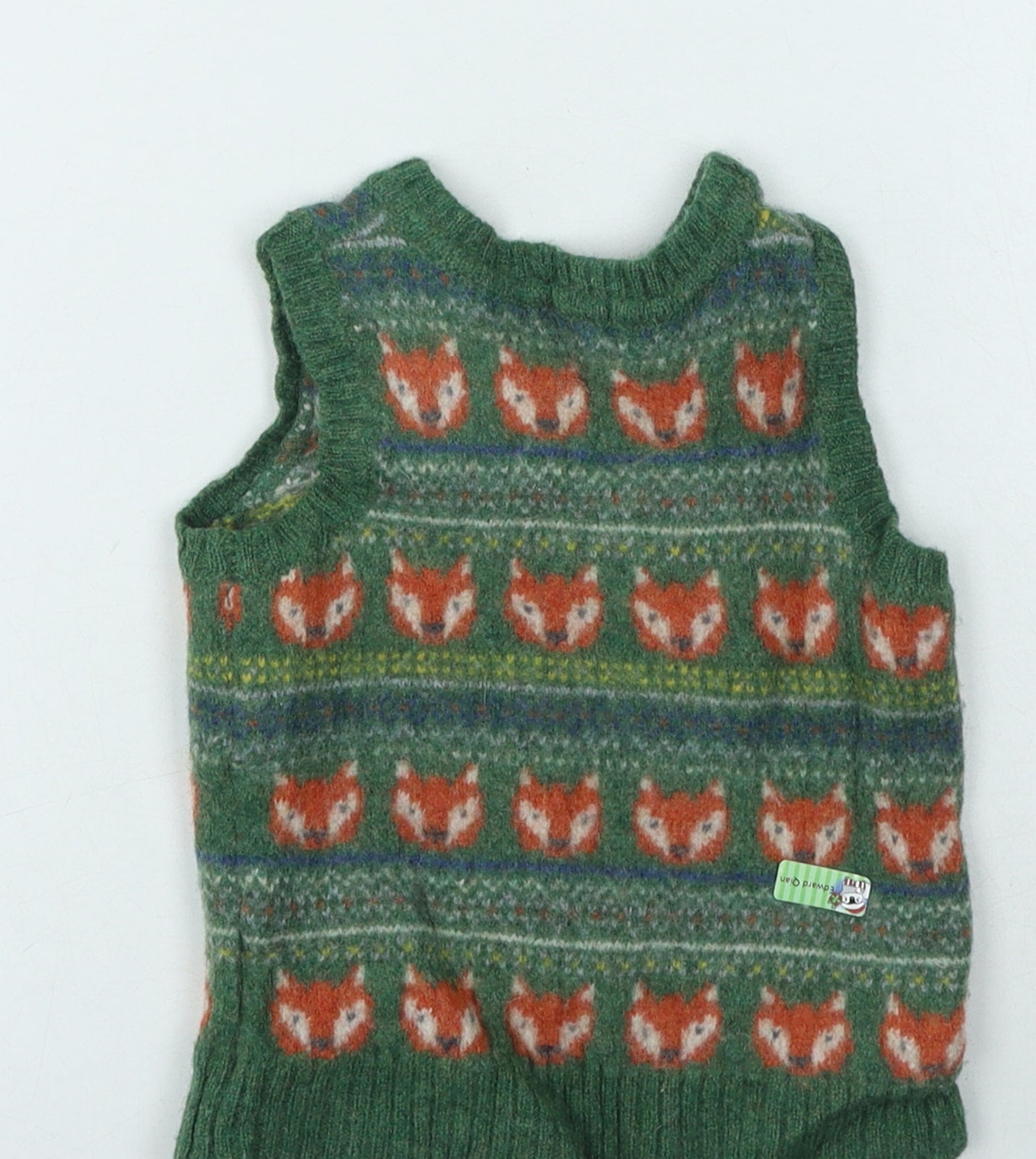 JoJo Maman Boys Multicoloured V-Neck  Wool Pullover Jumper Size 2-3 Years