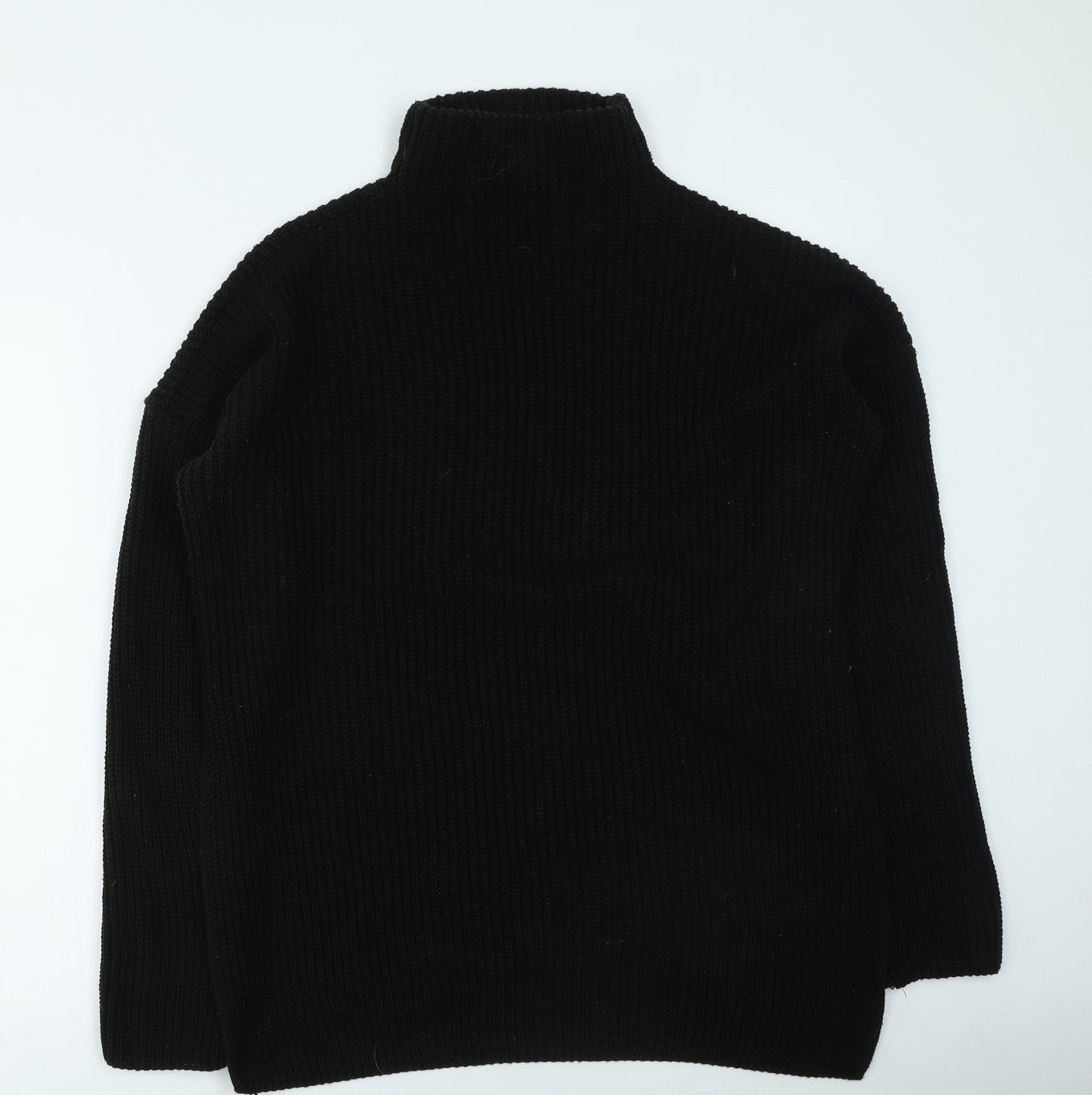 PRETTYLITTLETHING Womens Black High Neck  Acrylic Pullover Jumper Size 10