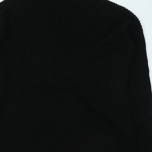 PRETTYLITTLETHING Womens Black High Neck  Acrylic Pullover Jumper Size 10