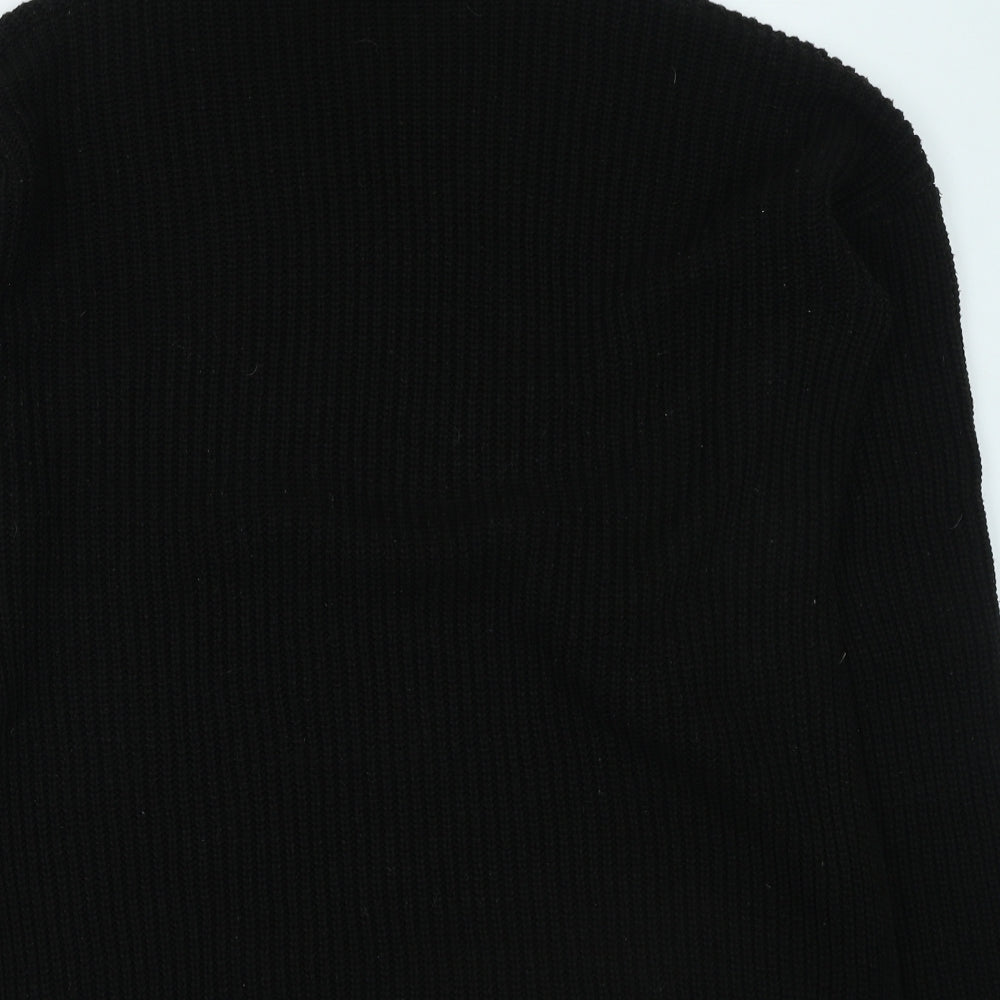 PRETTYLITTLETHING Womens Black High Neck  Acrylic Pullover Jumper Size 10