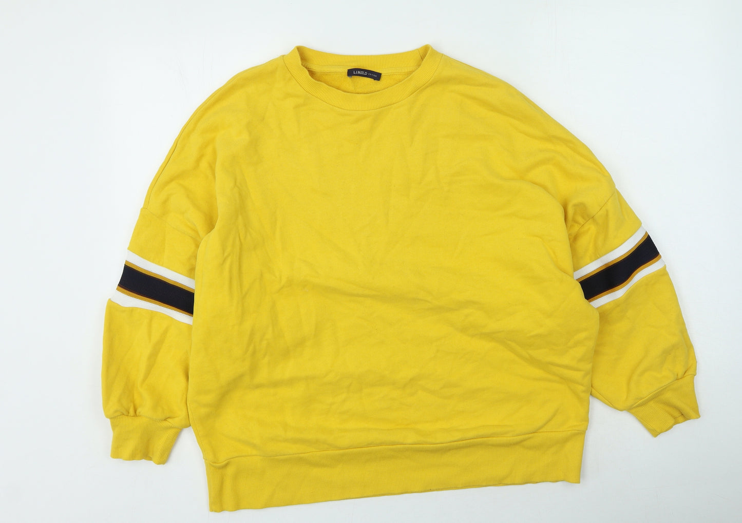 Marks and Spencer Womens Yellow  Cotton Pullover Sweatshirt Size L
