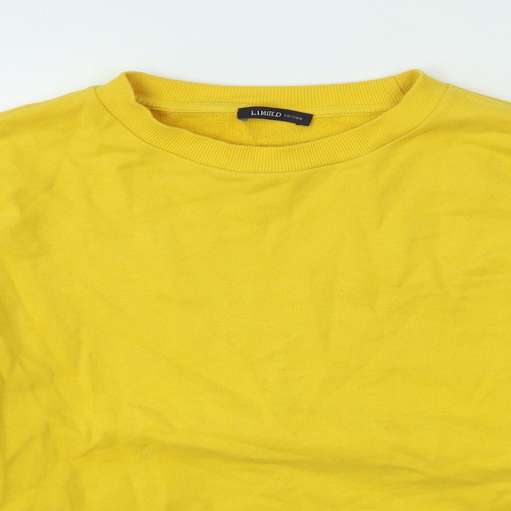 Marks and Spencer Womens Yellow  Cotton Pullover Sweatshirt Size L