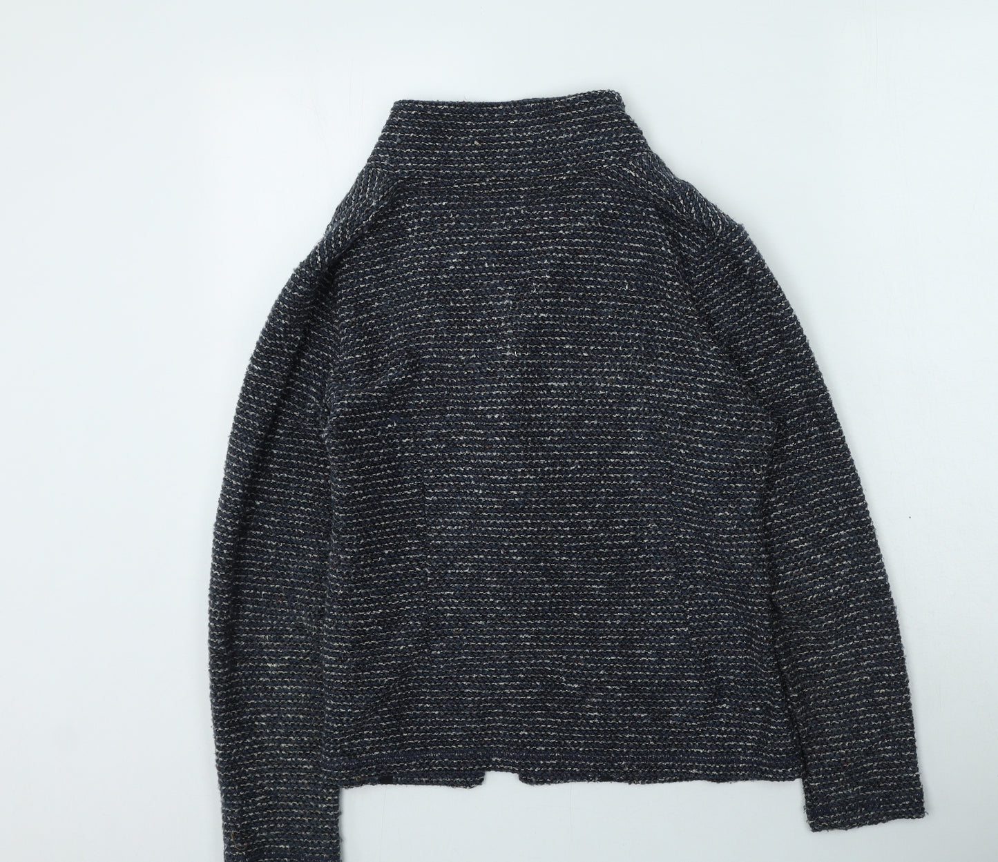 Marks and Spencer Womens Blue Round Neck  Acrylic Cardigan Jumper Size 14