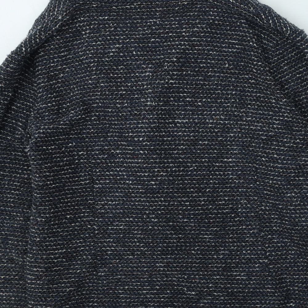 Marks and Spencer Womens Blue Round Neck  Acrylic Cardigan Jumper Size 14