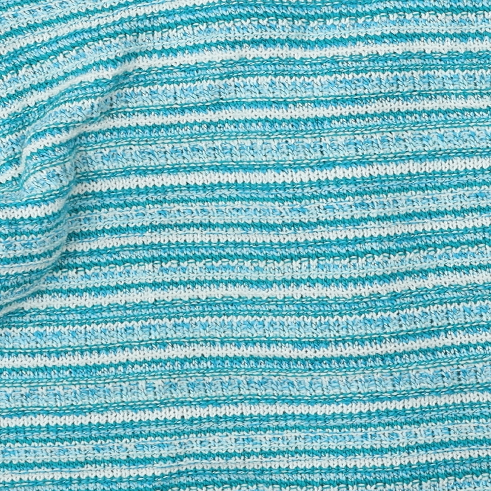 Marks and Spencer Womens Green Round Neck Striped Acrylic Cardigan Jumper Size L