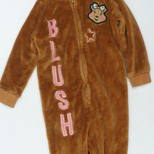 George  Girls Brown  Polyester Capri One Piece Size 24 Months   - pudsy bear