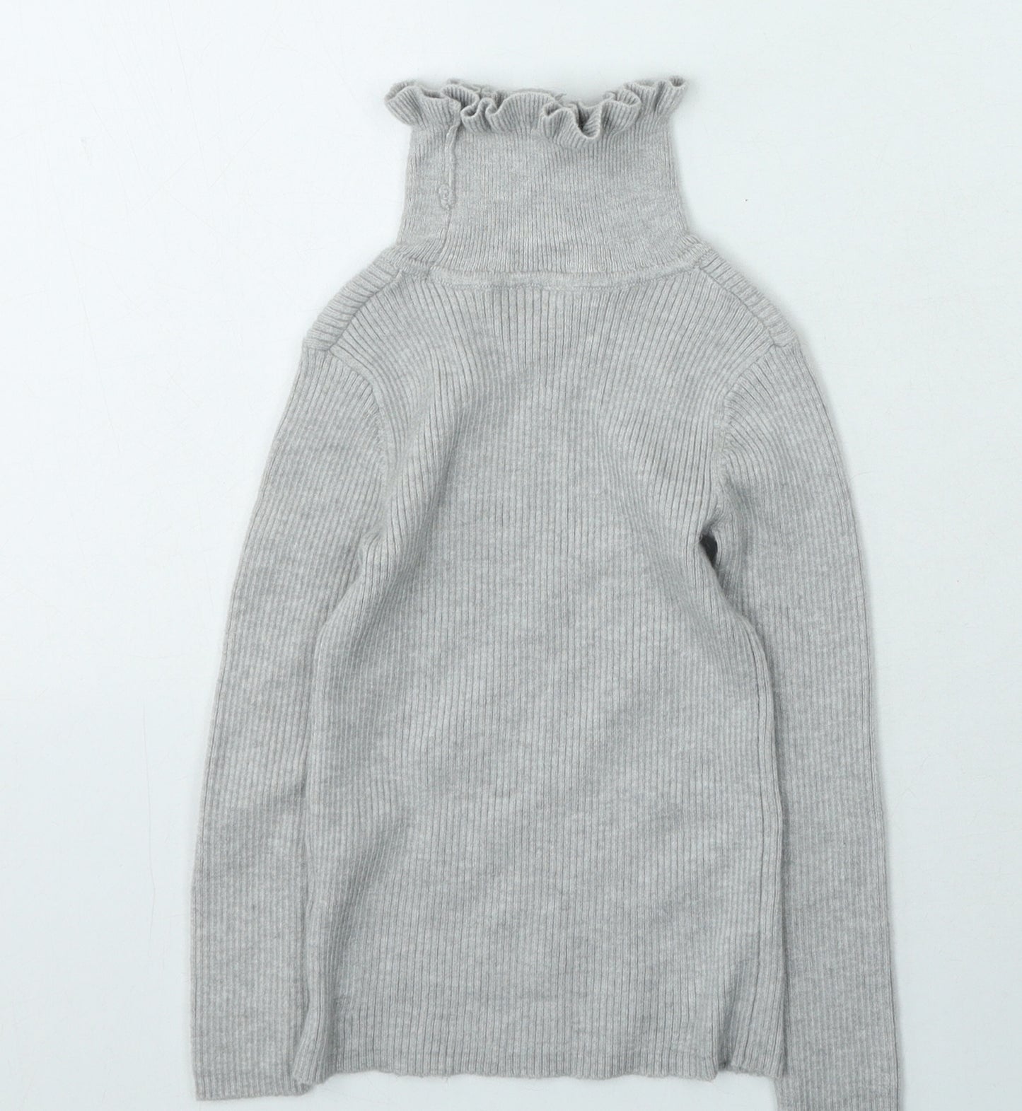 George  Girls Grey High Neck  Viscose Pullover Jumper Size 2-3 Years