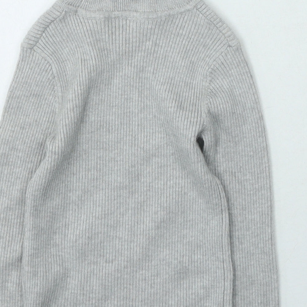 George  Girls Grey High Neck  Viscose Pullover Jumper Size 2-3 Years